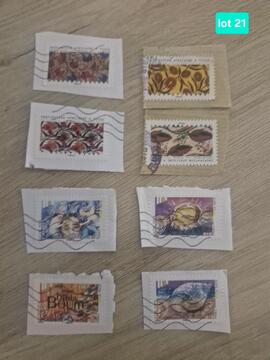 lot N°21. 8 timbres de France