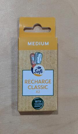 Recharges 2 têtes de brosse à dents médium Carrefour - NEUF