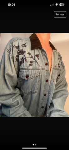 chemise en jean taille unique loose