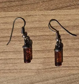boucle d'oreilles imitation ambre