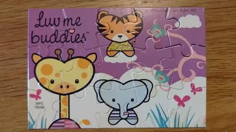 Mini-puzzle 15 pièces "Luv me buddies" pour décorer chambre bébé/enfant