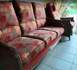 Canapé fixe 3 places et fauteuil relax assorti - bon état