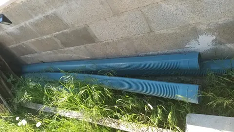 Tuyau annelé D110 et D5 + couvercle caniveau pour gouttière