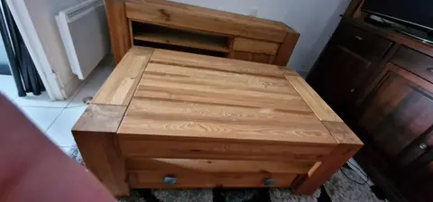 Ensemble meuble tv et table basse (cocktail scandinave)
