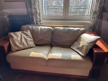Fauteuil Art Déco cuir bois