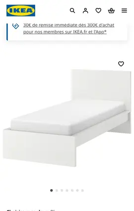Lit blanc laqué bon état 90 x190