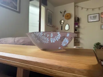saladier en verre fleuri