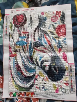 diamant painting zèbre