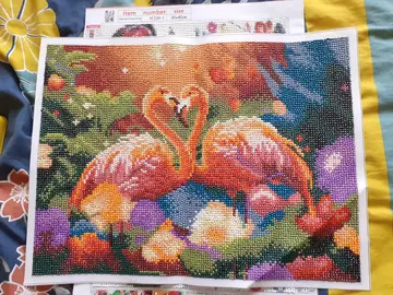 diamant painting flamant rose