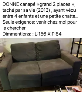 donne canapé à venir chercher