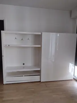 grand rangement laquer avec porte coulissante