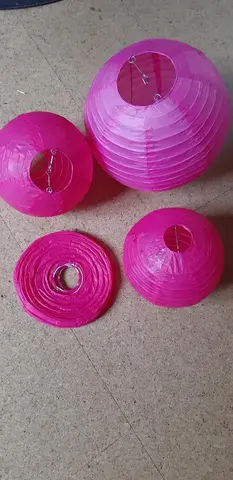 abat-jours papier de riz rose