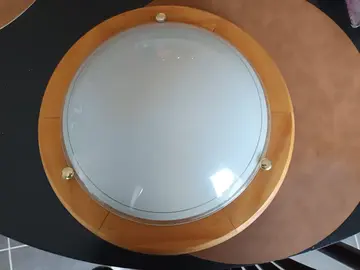 plafonnier bois/verre