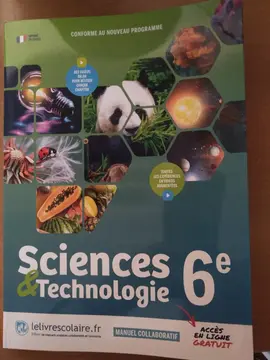 Livre sciences technologie 6e