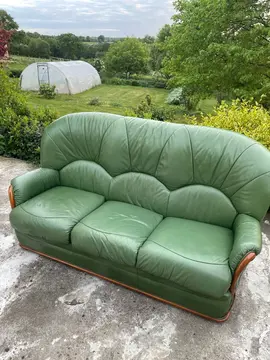 canapé en cuir + 2 fauteuils
