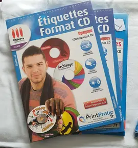 3 paquets d'étiquettes pour cd