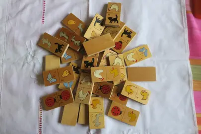 Jeu de 28 DOMINOS en bois pour enfants