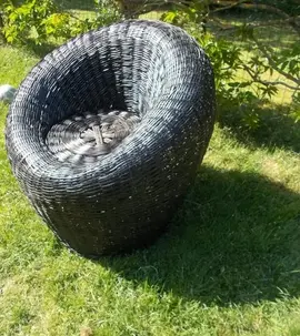 grand fauteuil en osier