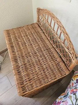 Coffre de rangement en osier marron