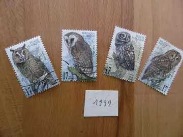 Série timbres Belgique Chouettes et hiboux 1999