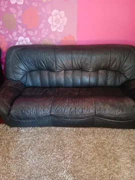 canapé 3 places cuir et fauteuil