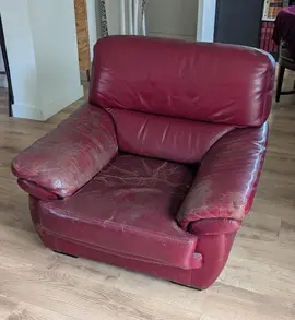 Canapé cuir 3 places + fauteuil