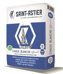 2,5 sacs de chaux blanche patrimoine
