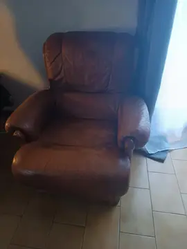 fauteuil cuir marron