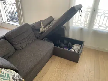 canapé angle avec une sur matelas en plus