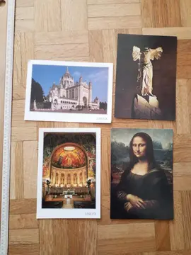 lot de 4 cartes postales