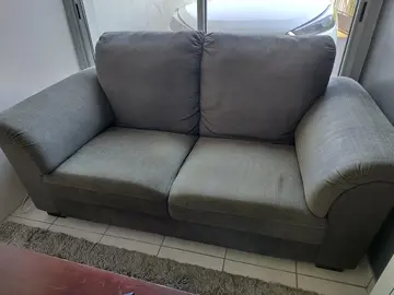 canapé 2 grandes places et fauteuil avec repose pieds