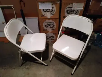 2 chaises pliantes métal