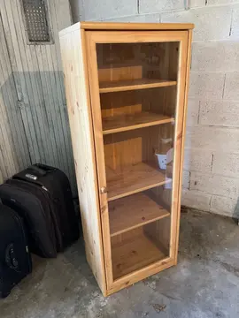 Meuble 4 étagères porte vitrée