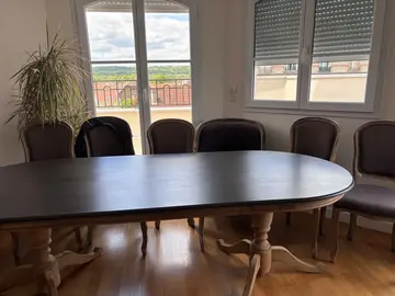 table a mangé avec 6 chaise et canapé