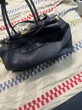 sac en cuir bleu