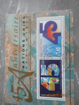 Bloc feuillet oblitérés Nations Unies - 45ème anniversaire 1990