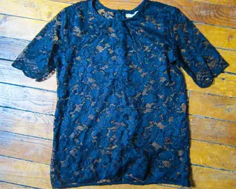 T-shirt en dentelle noire Zara