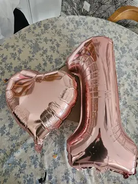 ballon anniversaire 1 an rose gold