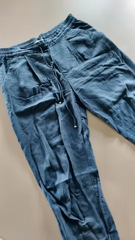 pantalon lin bleu marine Mango