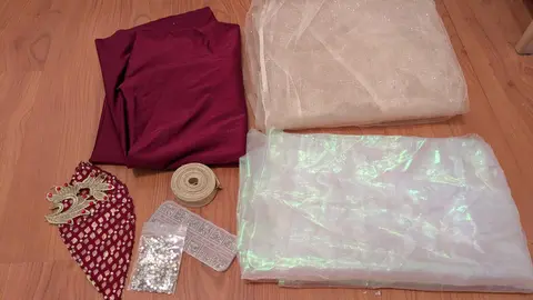 tissu et paillettes