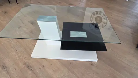 TABLE DE SALON PLTEAU VERRE 1m X65cmX42Cm