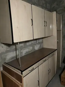 Buffet Formica Années 70 3 tiroirs + colonne supplémentaire