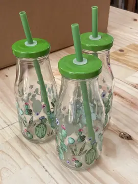 Bouteilles avec paille - lot de 3