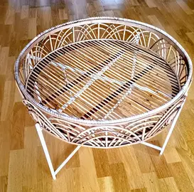 table salon osier pliable et couette 200x200
