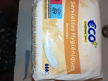 2 paquets serviettes hygiéniques eco+