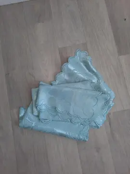 Donne lot de 4 serviettes de table turquoise brillantes carré