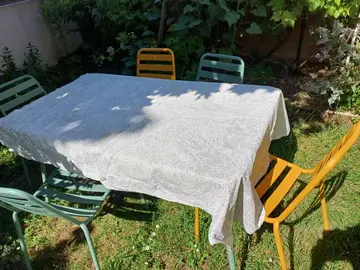 Toile enduite nappe table rectangulaire 160