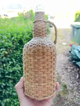 bouteille verre osier