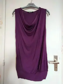Haut col tombant violet/prune "Phard" Taille Uniqu
