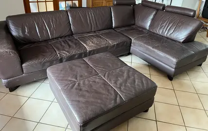 Canapé d’angle Gaverzicht 2 modules + grand pouf